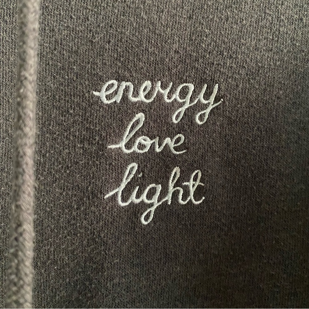 Spiritual Gangster Gray Black White Star Energy Love Light Zip Up Hoodie XS - Picture 10 of 14